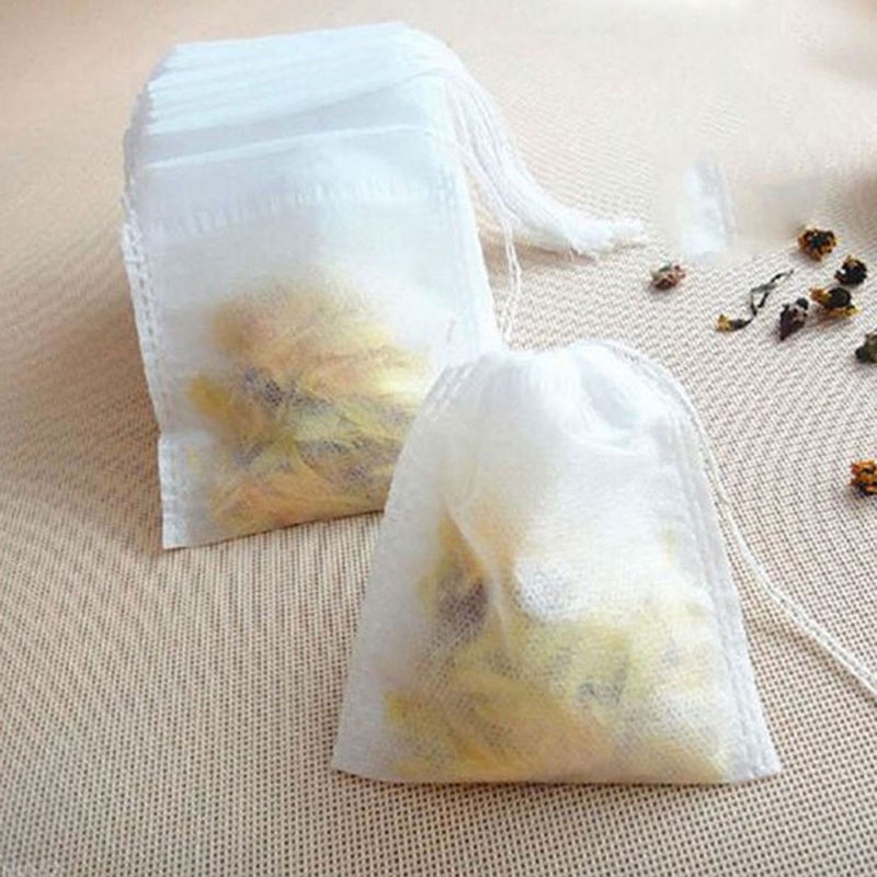Empty Non-Woven Tea Filter Infuser Bags w/ Drawstring Heat Seal Filter Fabric