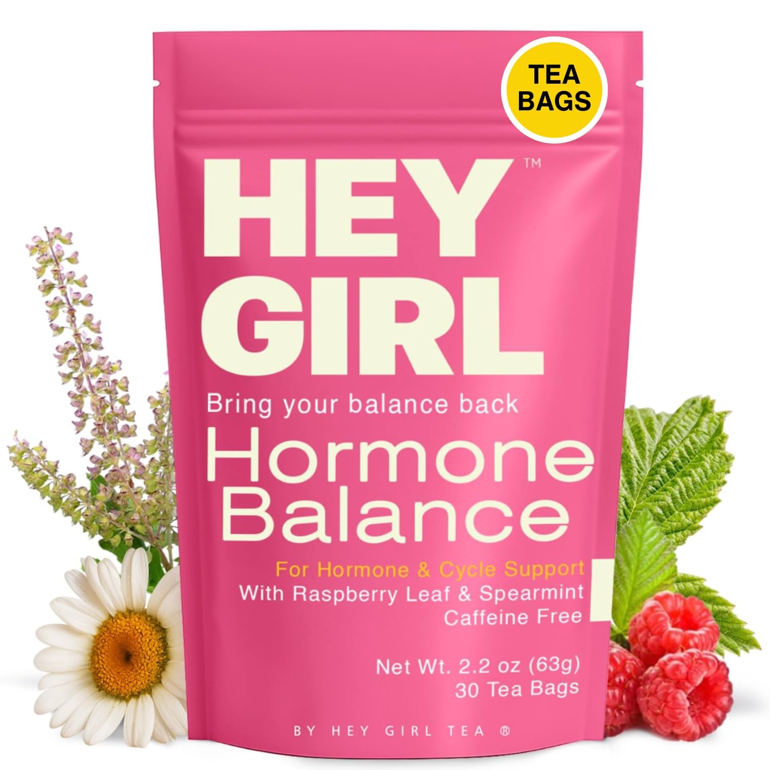 Hormone Balance for Tea with Spearmint, Red Raspberry Leaf, Chamomile, Ginger…