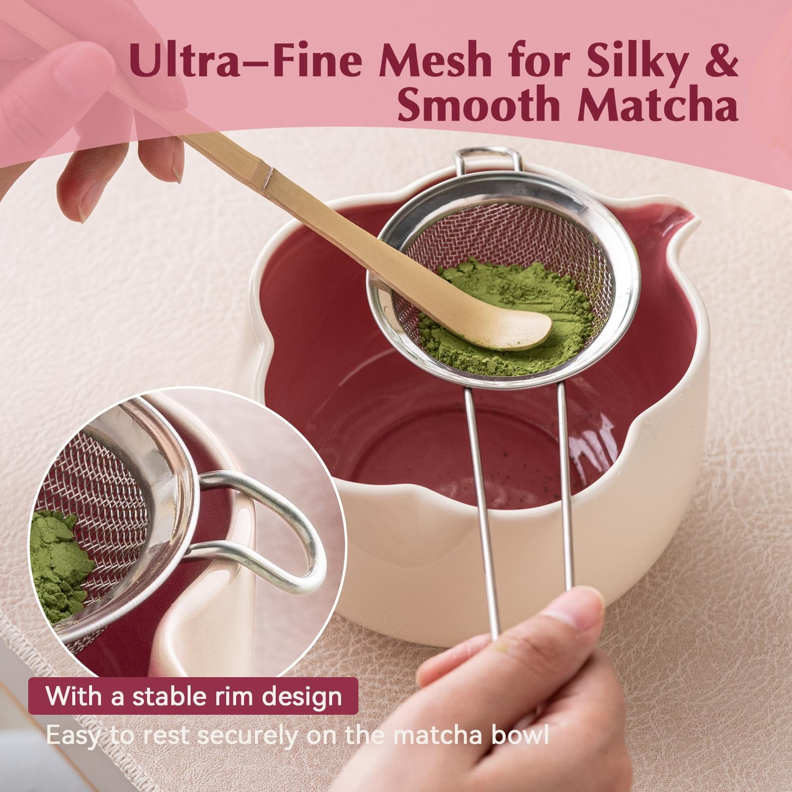 Matcha Set, 8Pcs Floral Ceramic Matcha Kit with Matcha Whisk, Holder, Scoop, …