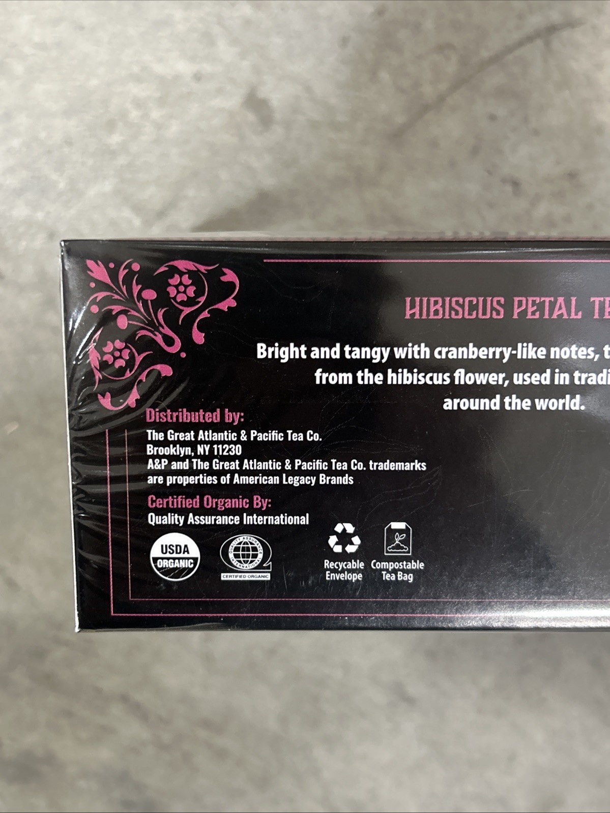 A&P Organic Hibiscus Petal Tea 2 48 Count boxes Atlantic Pacific