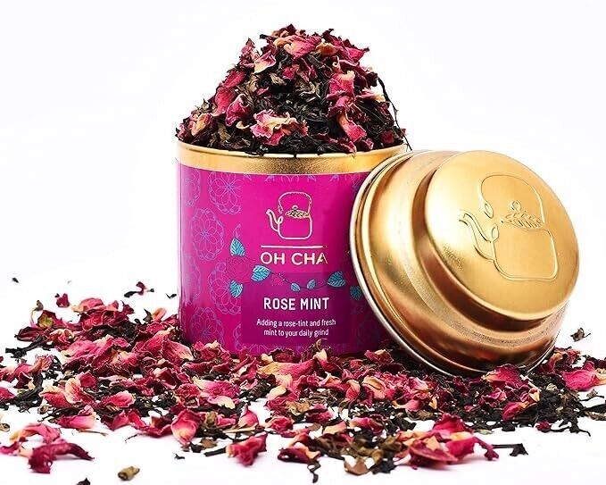 OH CHA Rose Tea with Mint 35gms Herbal Tea for Weight Loss.