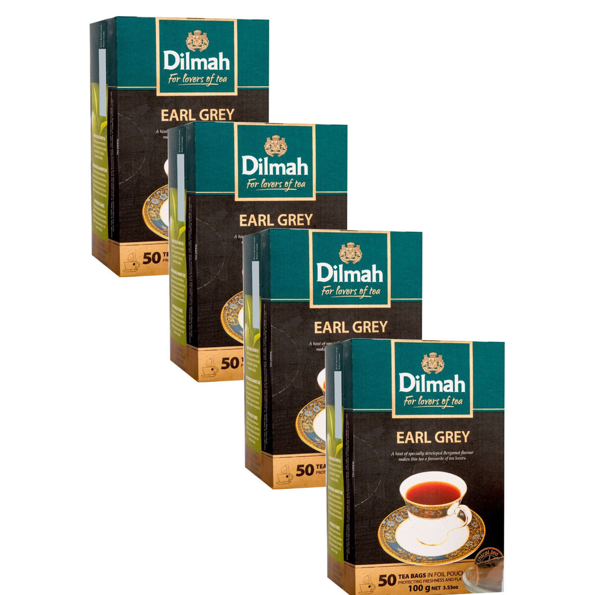 Dilmah earl grey pure Ceylon tea 50 Bags 100g (3.53oz) X 4 packs