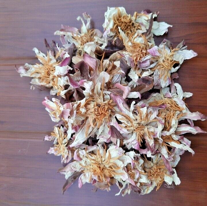 Dried Blue-Red-White Lotus Flower Nymphaea Caerulea Natural Hand Picked Herbal