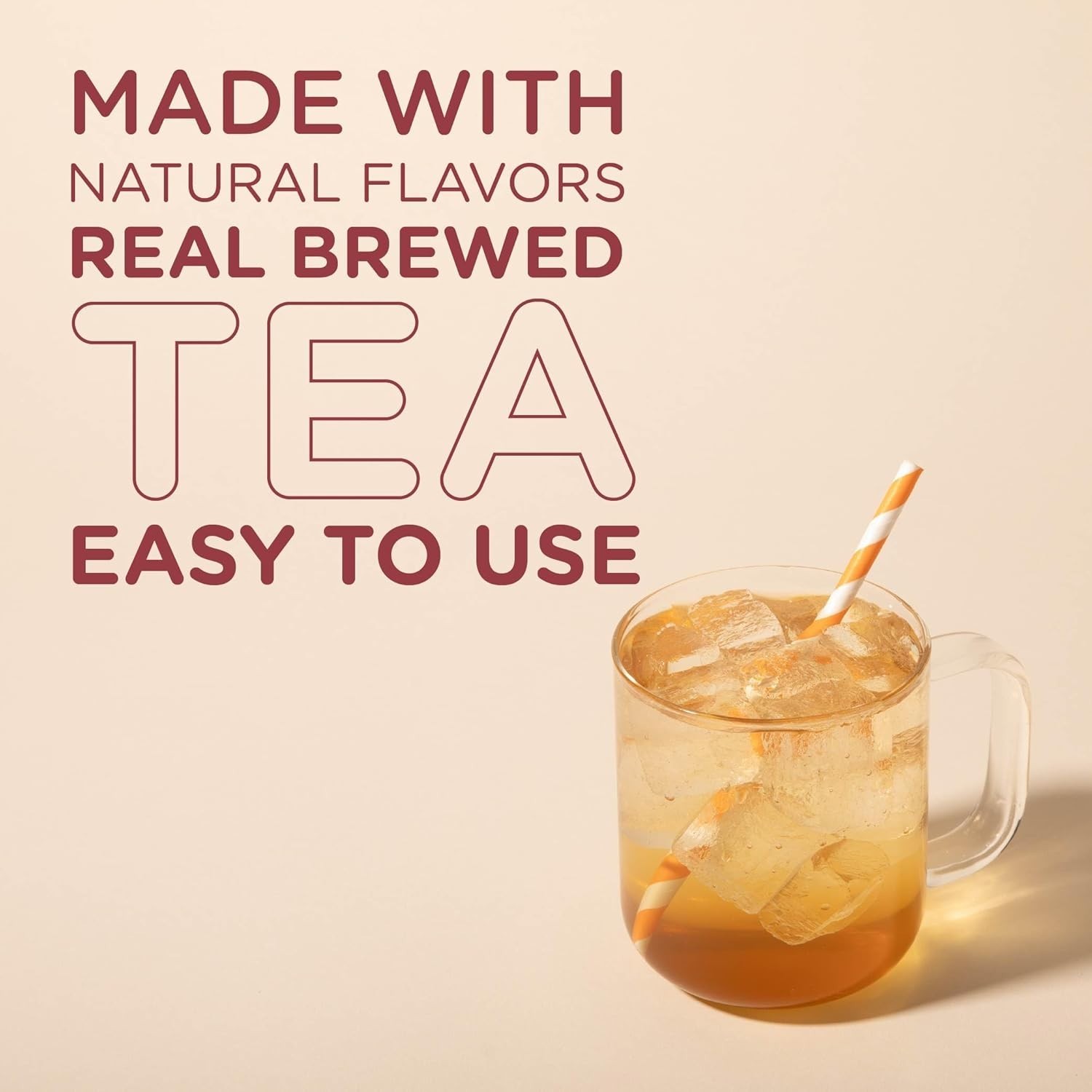 Zero Sugar White Peach Green Tea 1:1 Concentrate, Real Brewed, 32 fl oz Bottle