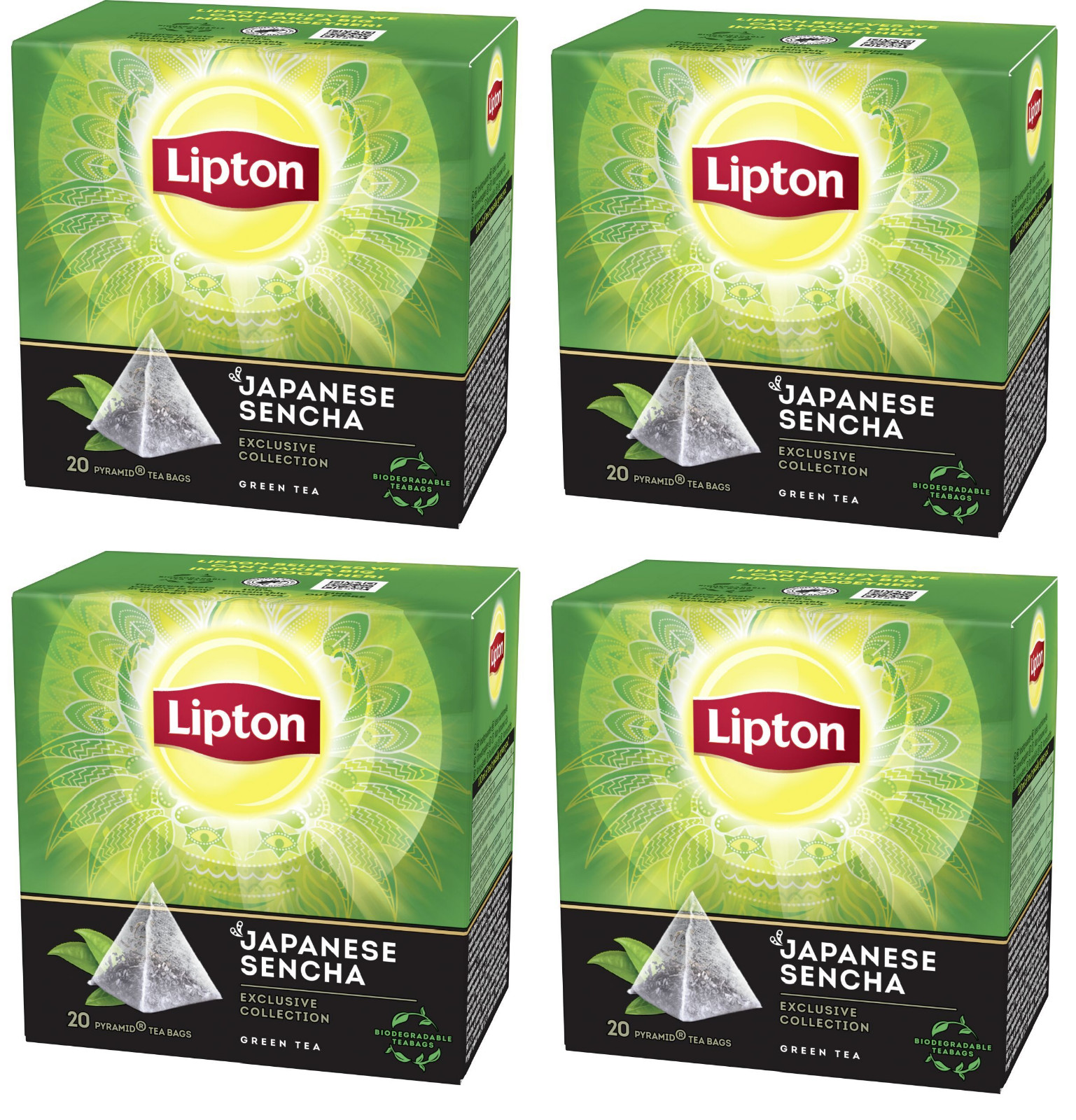 LIPTON GREEN TEA – JAPANESE SENCHA – 4×20 TEA BAGS – NATURAL ORIENT INFUSION