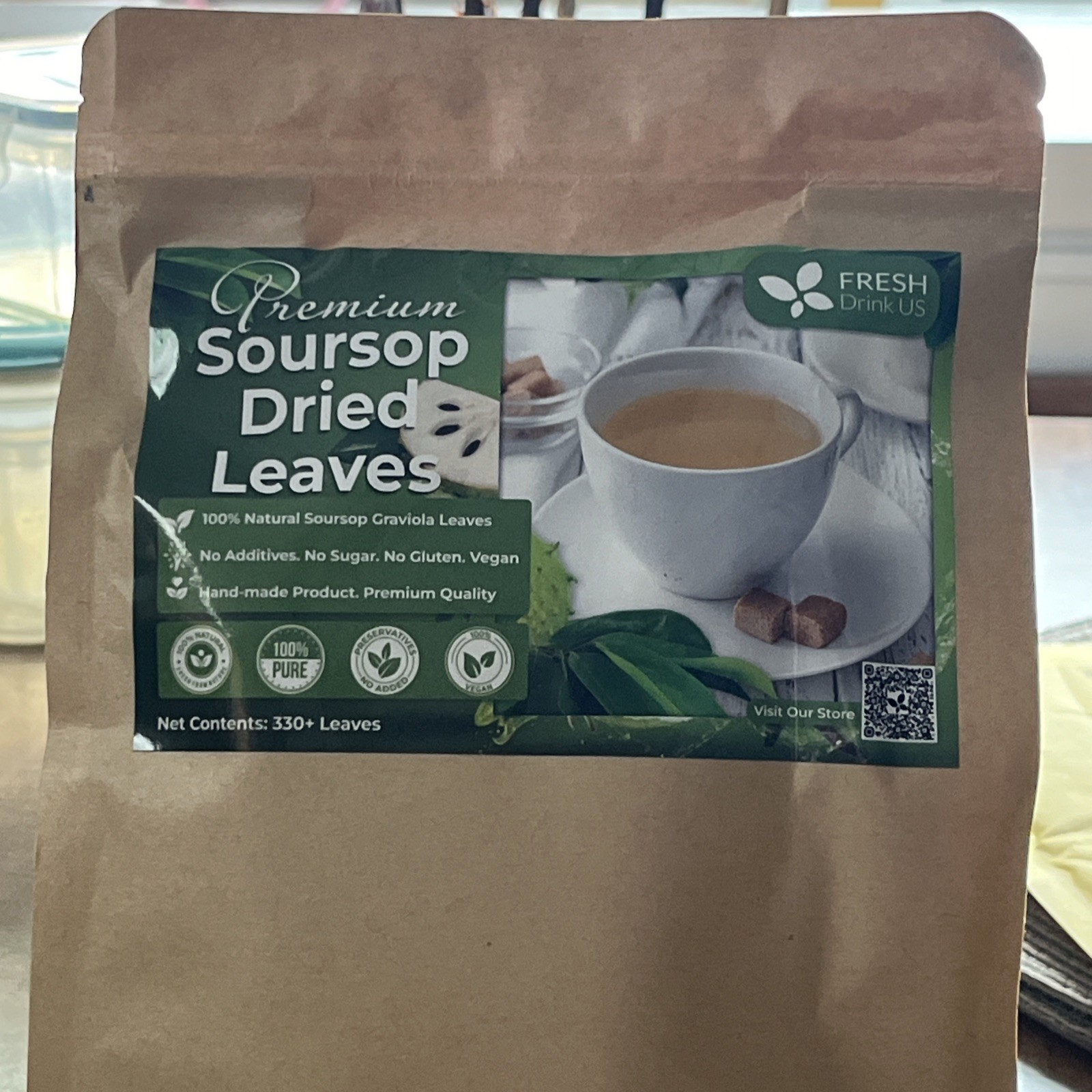 FreshDrinkUS, 330+ Premium Soursop Dried Leafs tea leaves