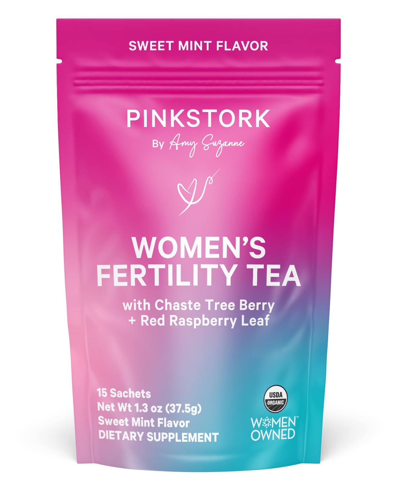 Pink Stork Organic Fertility Tea for Women, Sweet Mint, 15 Count (Pack of 1)