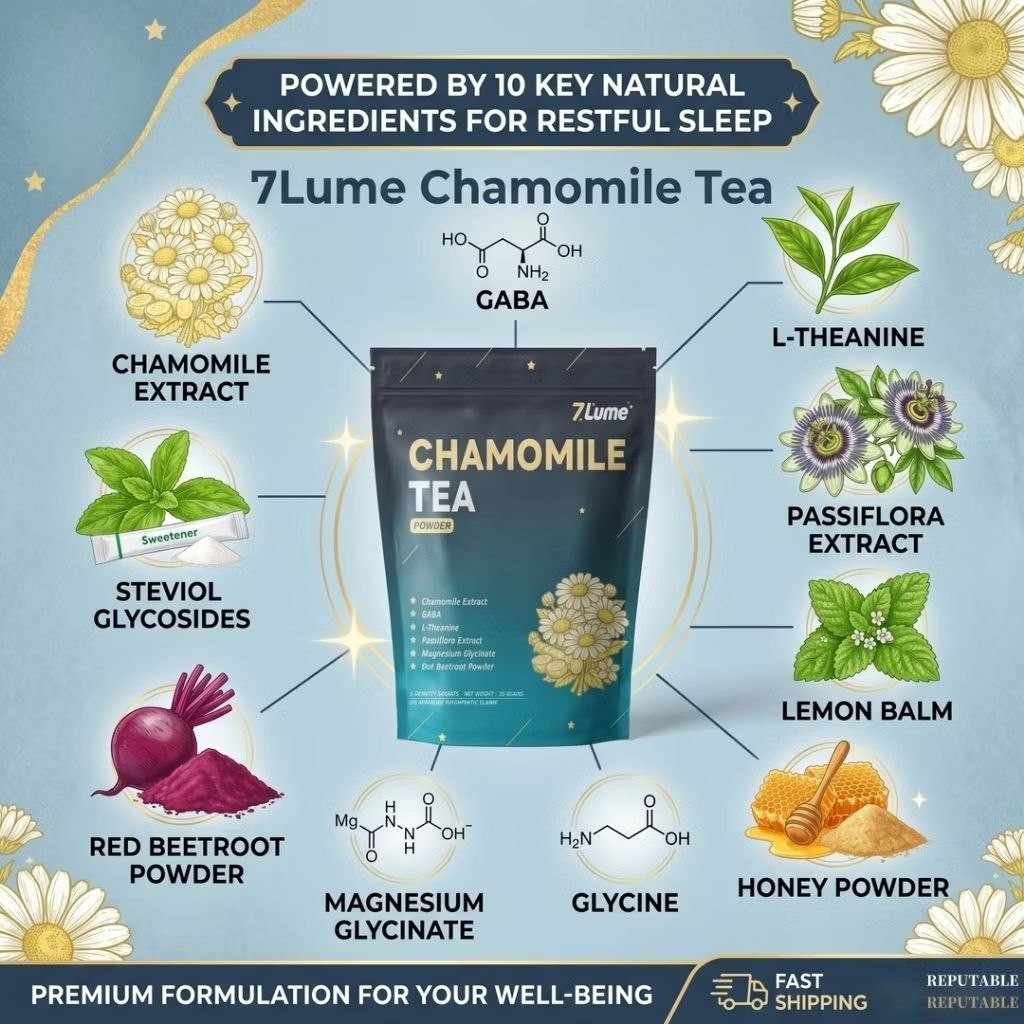 Chamomile Tea Powder 28 Sachets 1 Month Supply Herbal Tea Powder Mix