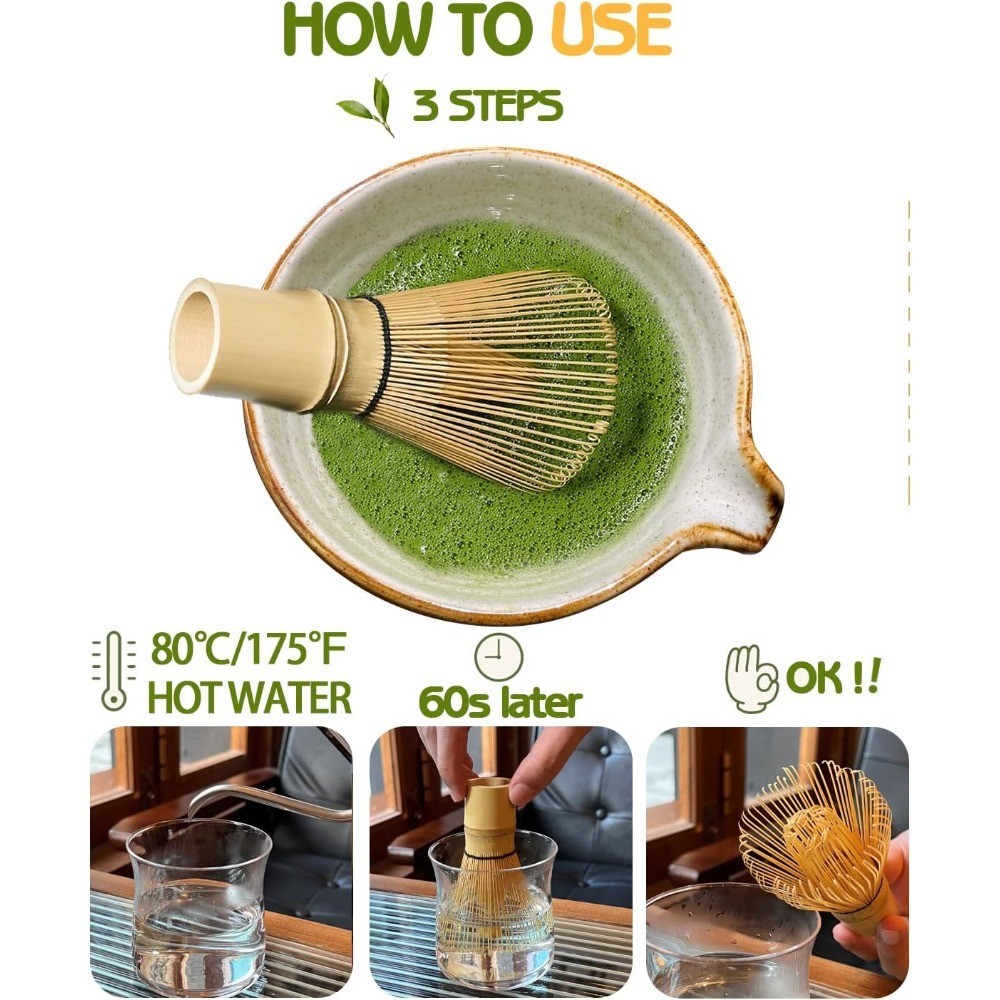 Traditional Japanese Handcrafted Bamboo Matcha Whisk Chasen 100 Prongs Authentic
