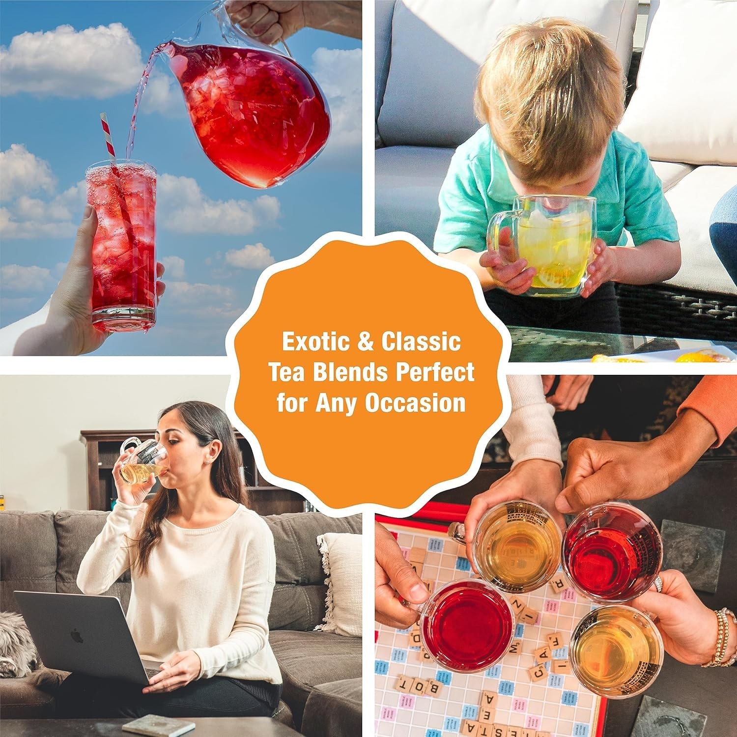 GMO-Free Fruity Tea Sampler: 8 Caffeine-Free Loose Leaf Blends for Tea Lovers