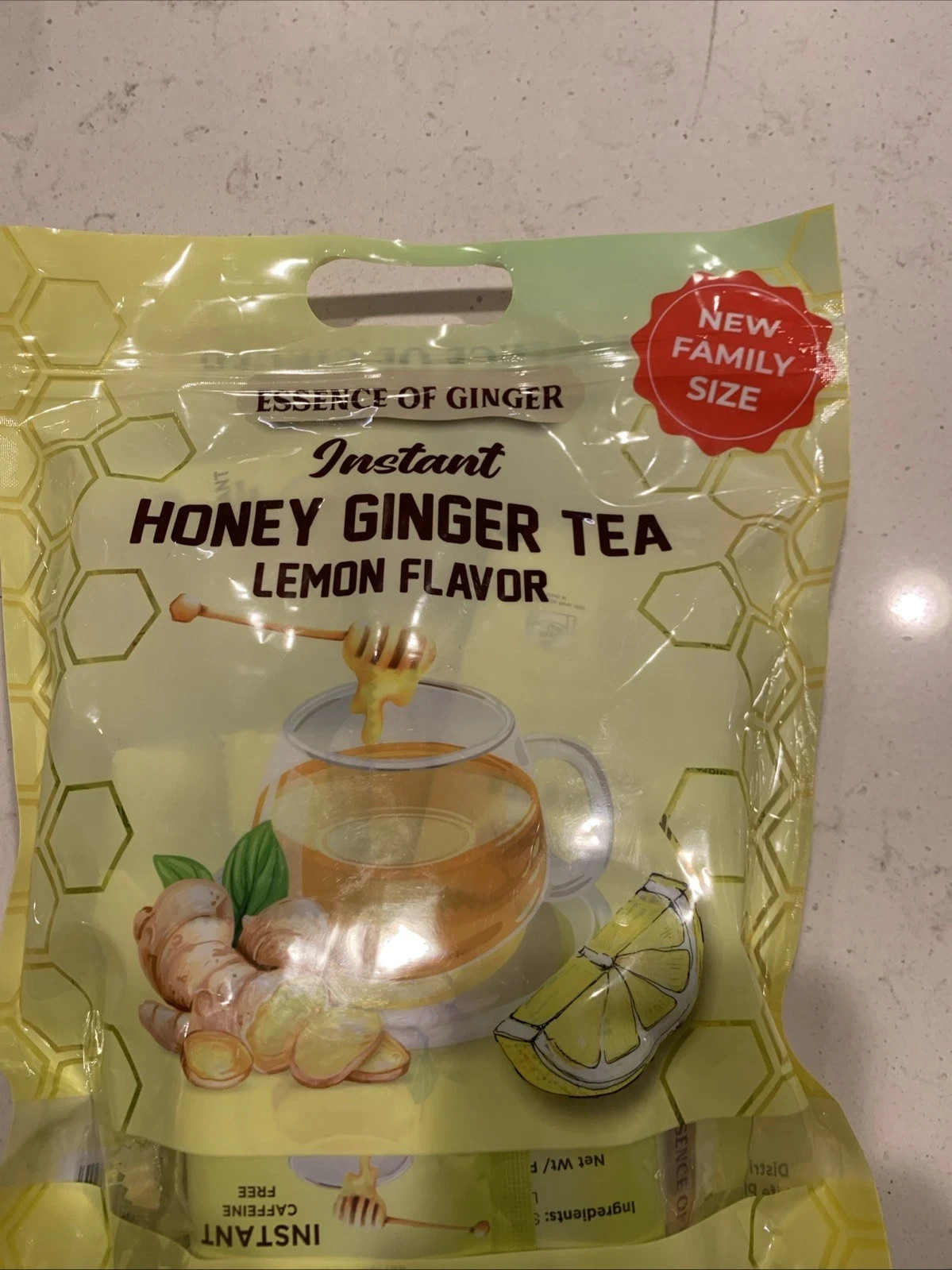Pack of Lemon Ginger Tea Instant Ginger Honey Crystals, 30 Sachets Instant