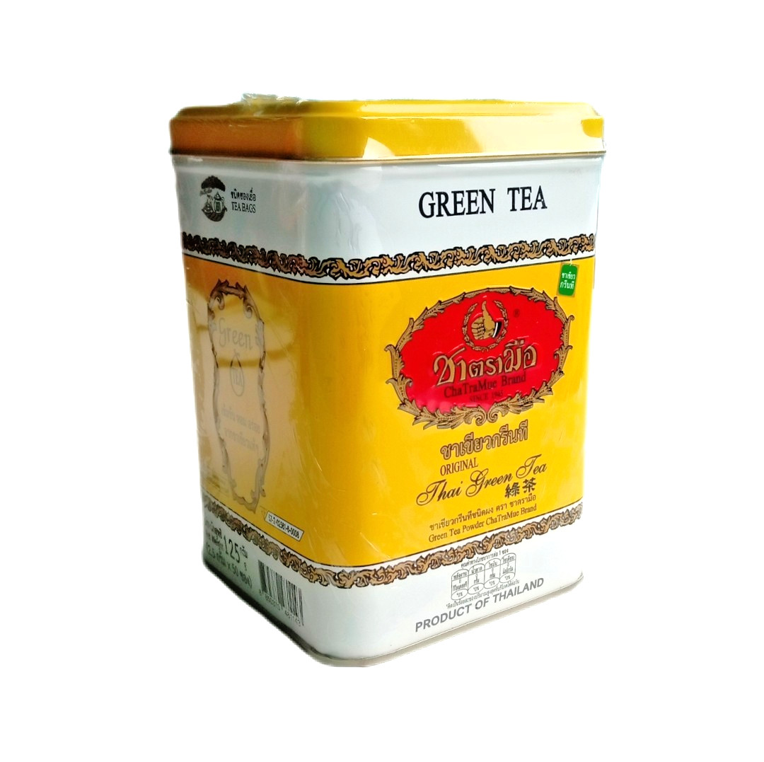 ChaTraMue Thai Green Tea, No Artificial Colors – 3 Tins, 150 Bags Total【US DDP】