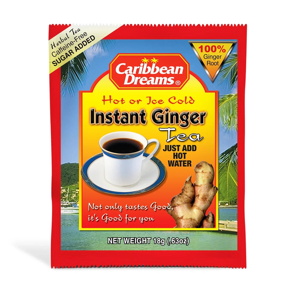 Caribbean Dreams Instant Ginger Tea Pre-sweetened 10 Sachets 6.35 Oz (Pack Of 3)
