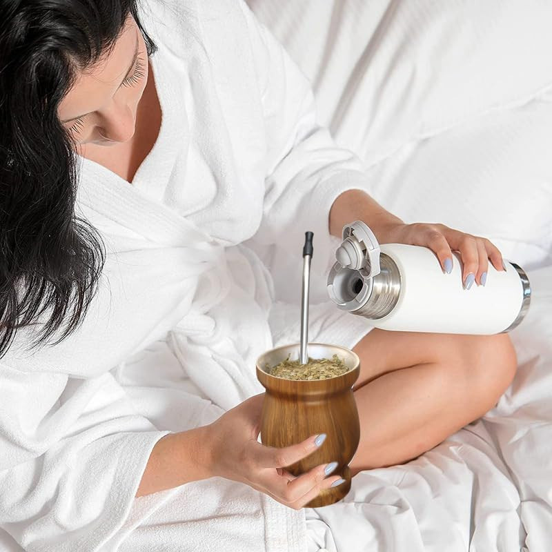 Reusable Bombilla Yerba Mate Straw – Stainless Steel Removable Spoon Style