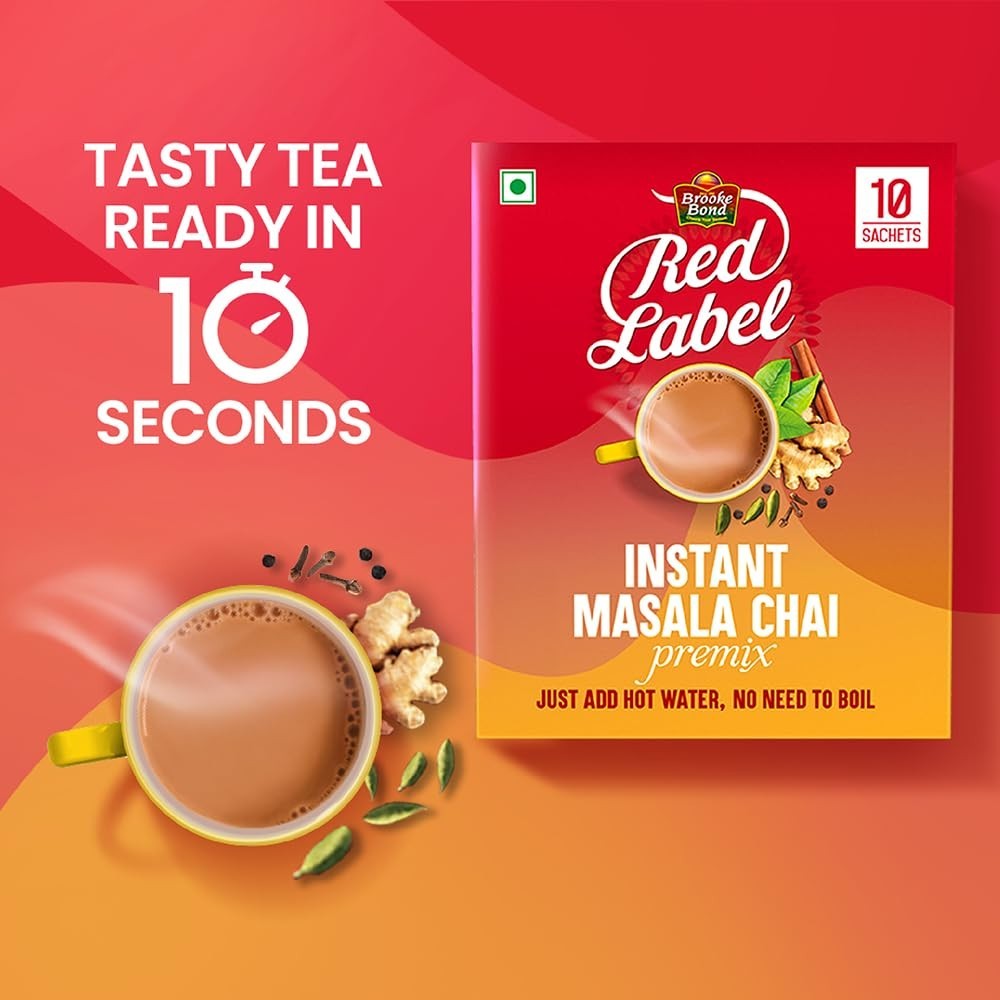 5X Red Label Instant Masala Chai Premix – 13g*10 sachets | Instant Tea Premix
