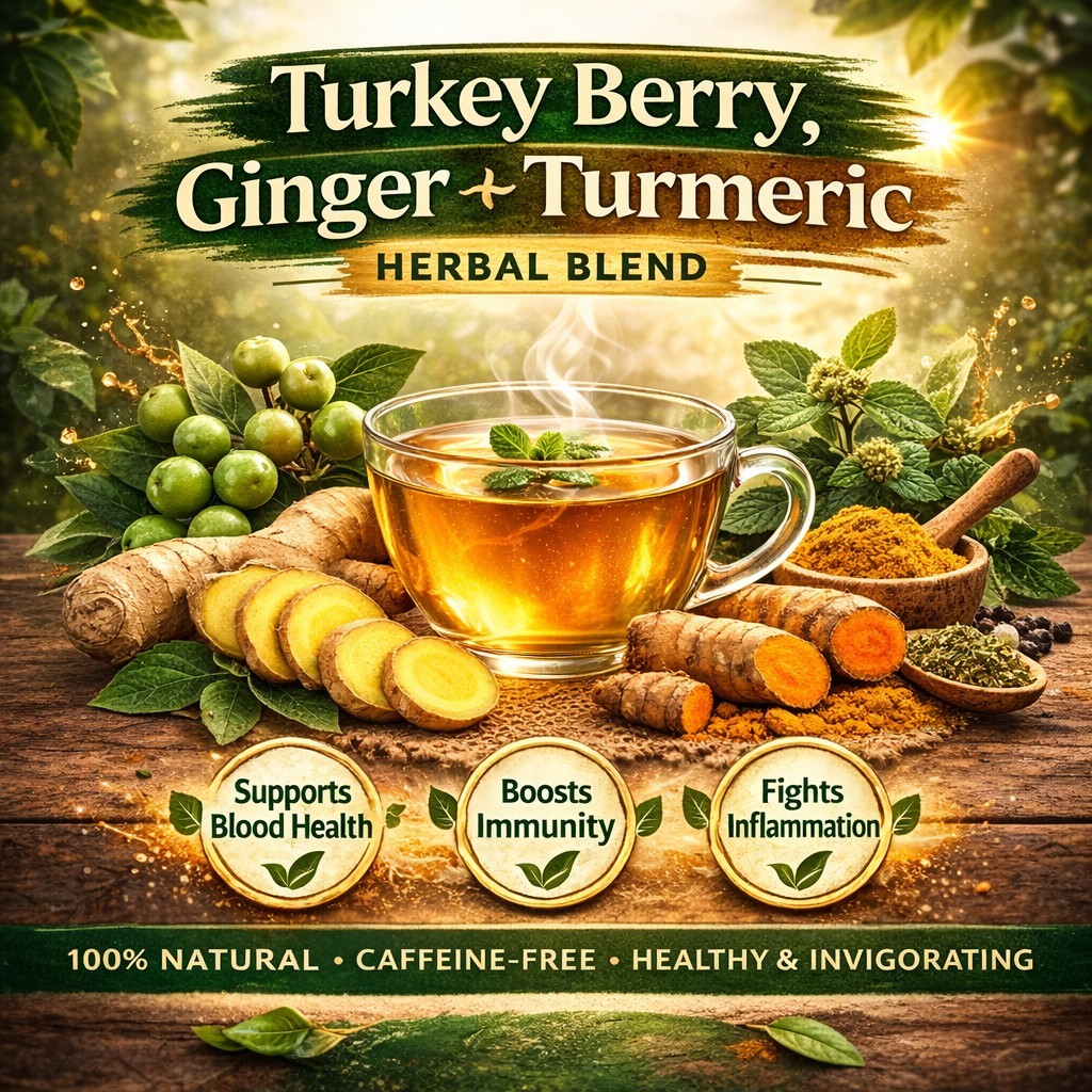 20 Tea Bags Turkey Burry Ginger and Turmeric Herbal Tea 100% Natural