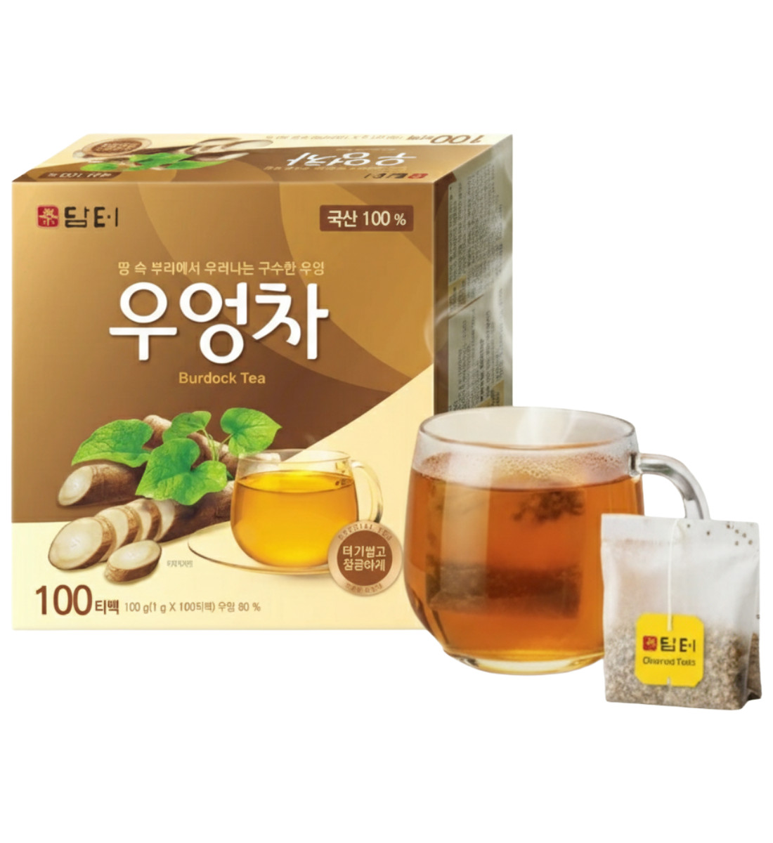 Damtuh Korean Burdock Root Tea 담터 우엉차, Herbal Tea Bags – Caffeine Free