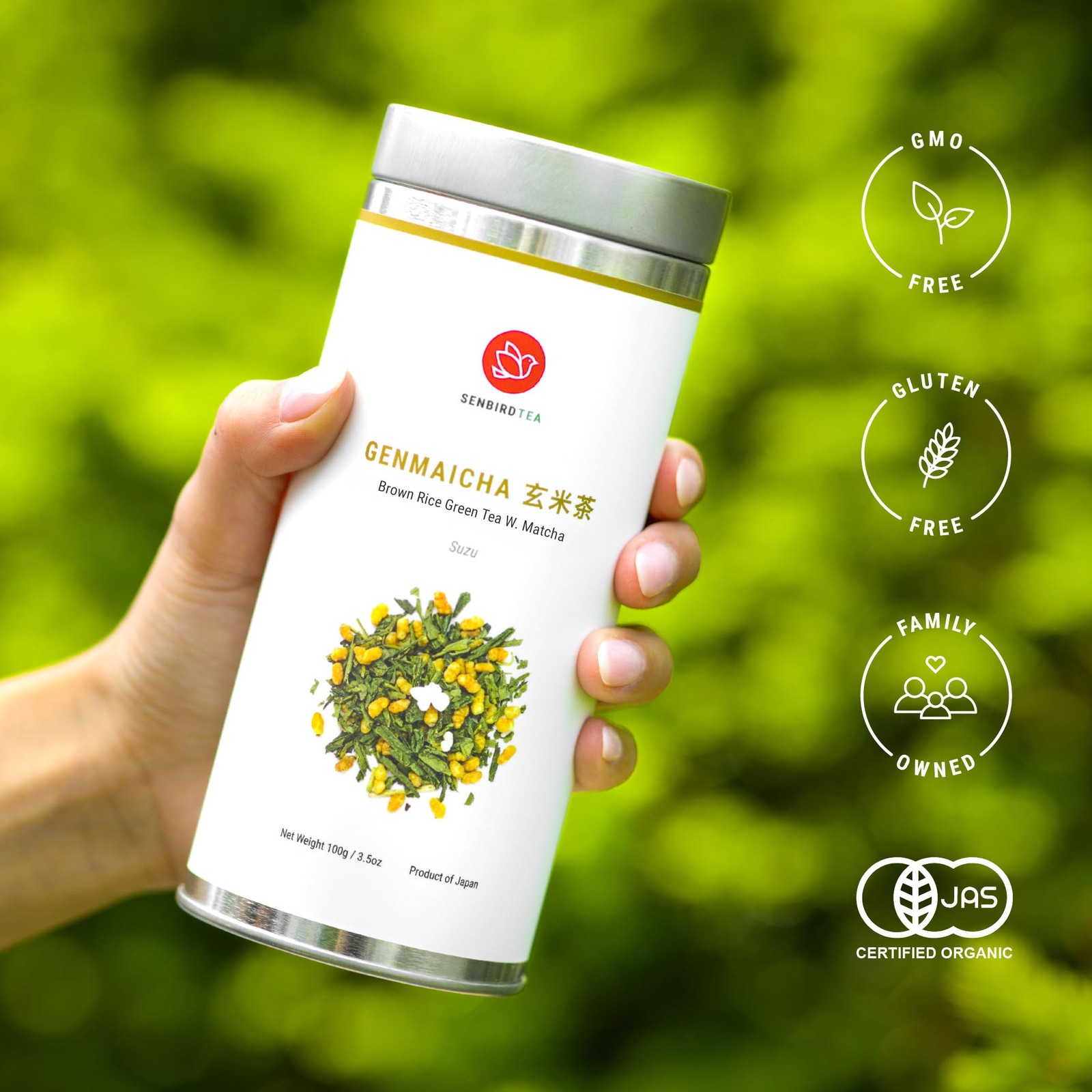 Senbird Premium Genmaicha With Matcha Japanese Brown Rice Green Tea With Mat…