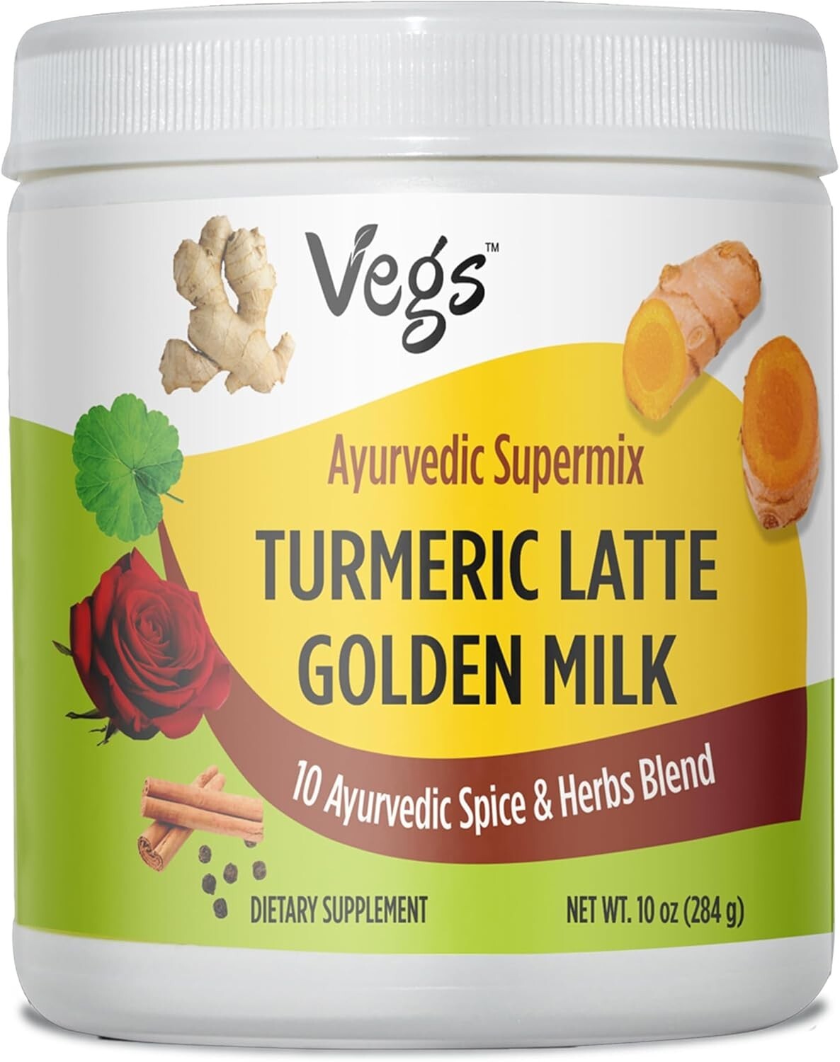 Vegs Turmeric Latte Golden Milk – Ayurvedic Super Spice Mix with Adaptogens