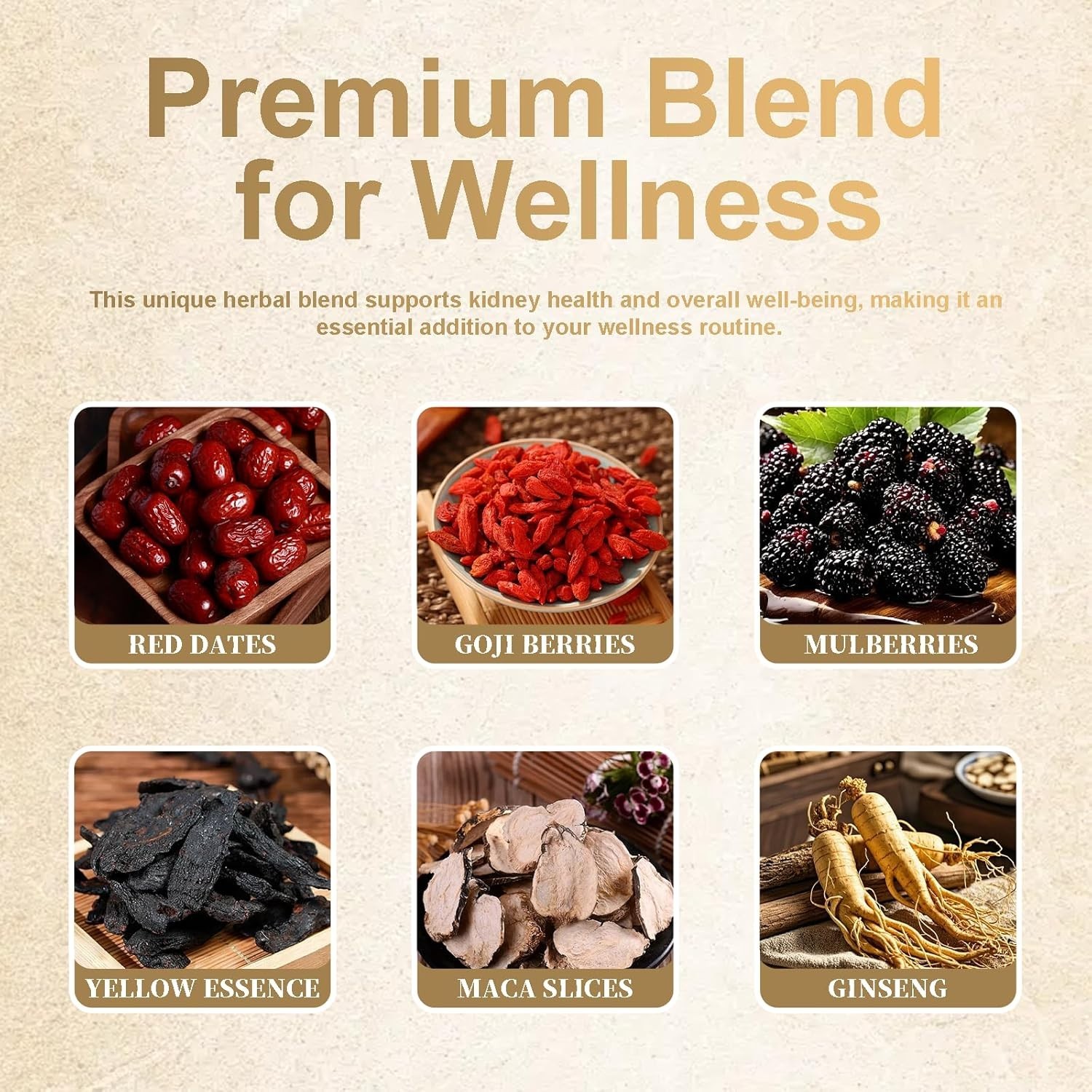 Monbrizz kidney tea formula Ginseng Six treasure tea te divina maca root Goji…