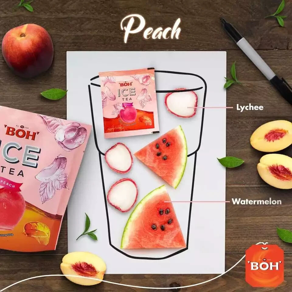 3 PACKS BOH Ice Instant Tea Mix 20 Sachets x 14.5 gm Less Sugar ( 3 Flavor )