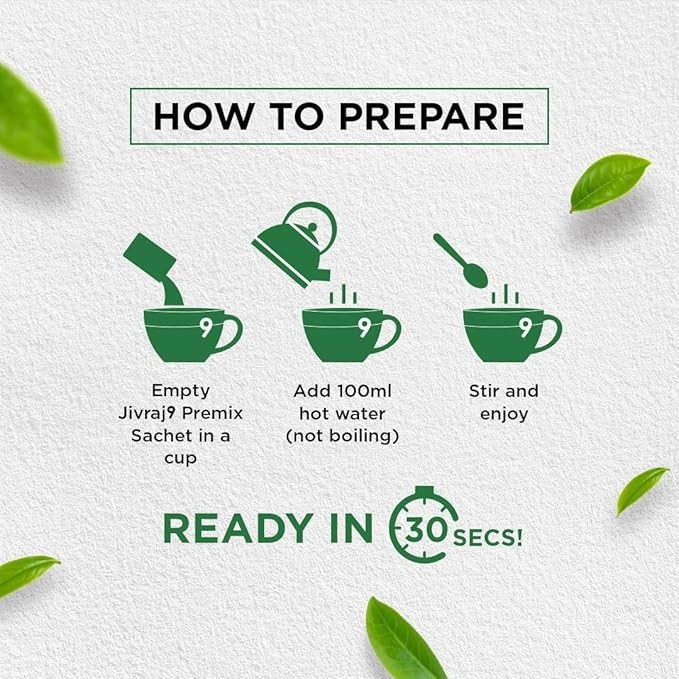 Jivraj 9 Instant Tea Combo | Lemongrass & Cardamom | 4 Packs | 10 Sachets Each