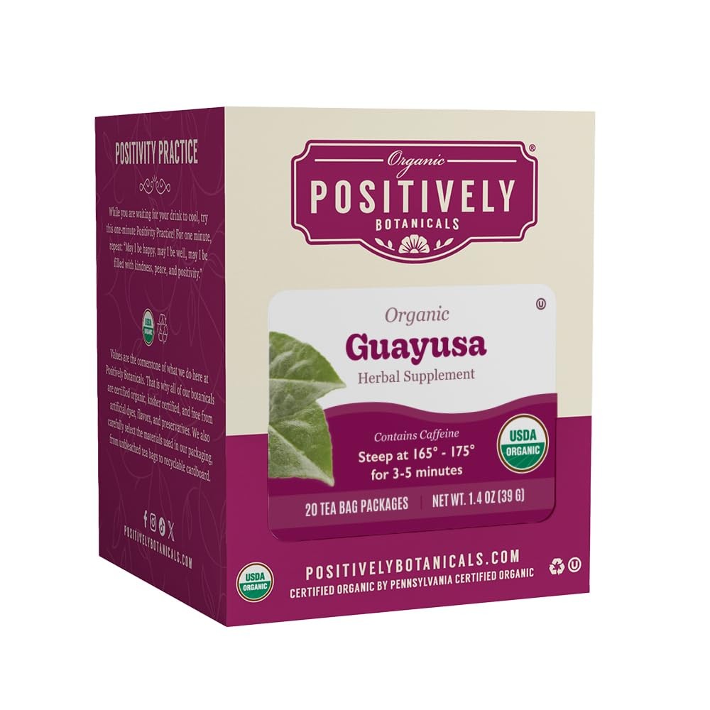 Organic Guayusa Herbal Tea Bags 20 Count