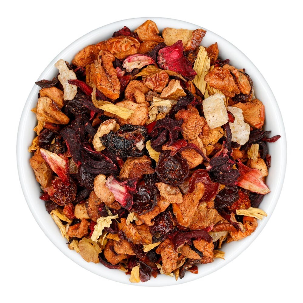 Pear Cinnamon Hibiscus Fruit Tea – Herbal Loose Leaf Tisane – Fusion Teas
