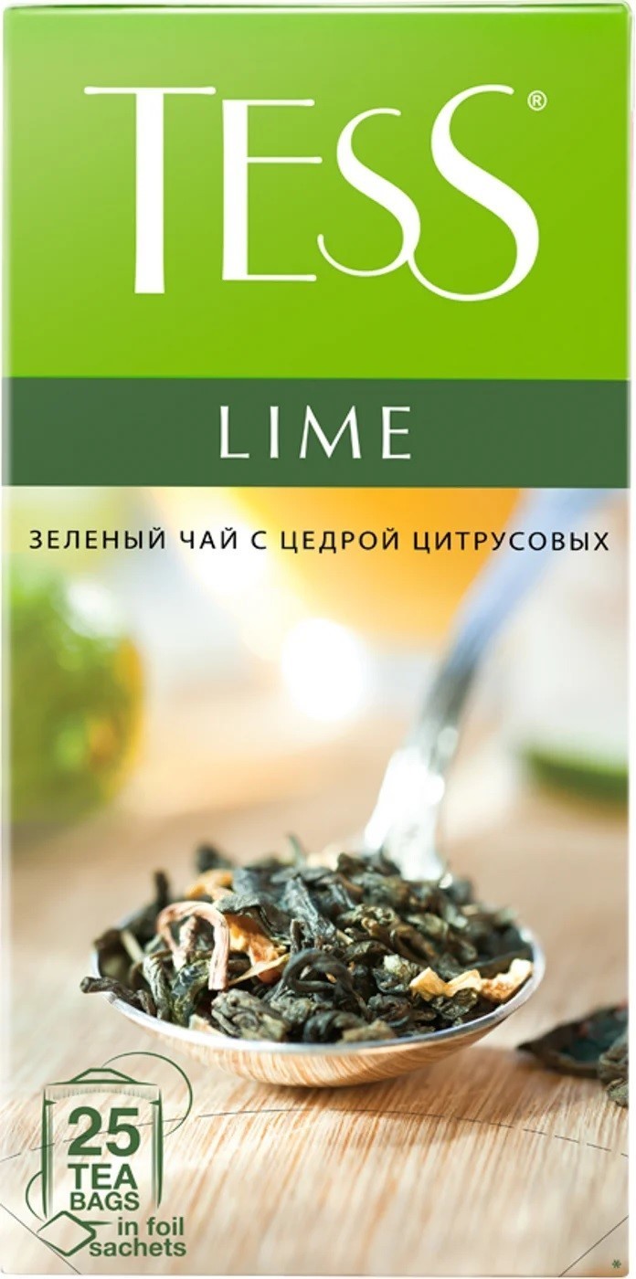 3 x Tess Lime Green Tea Bags – Flavored with Lime & Herbs – 25 Single Tea Bags