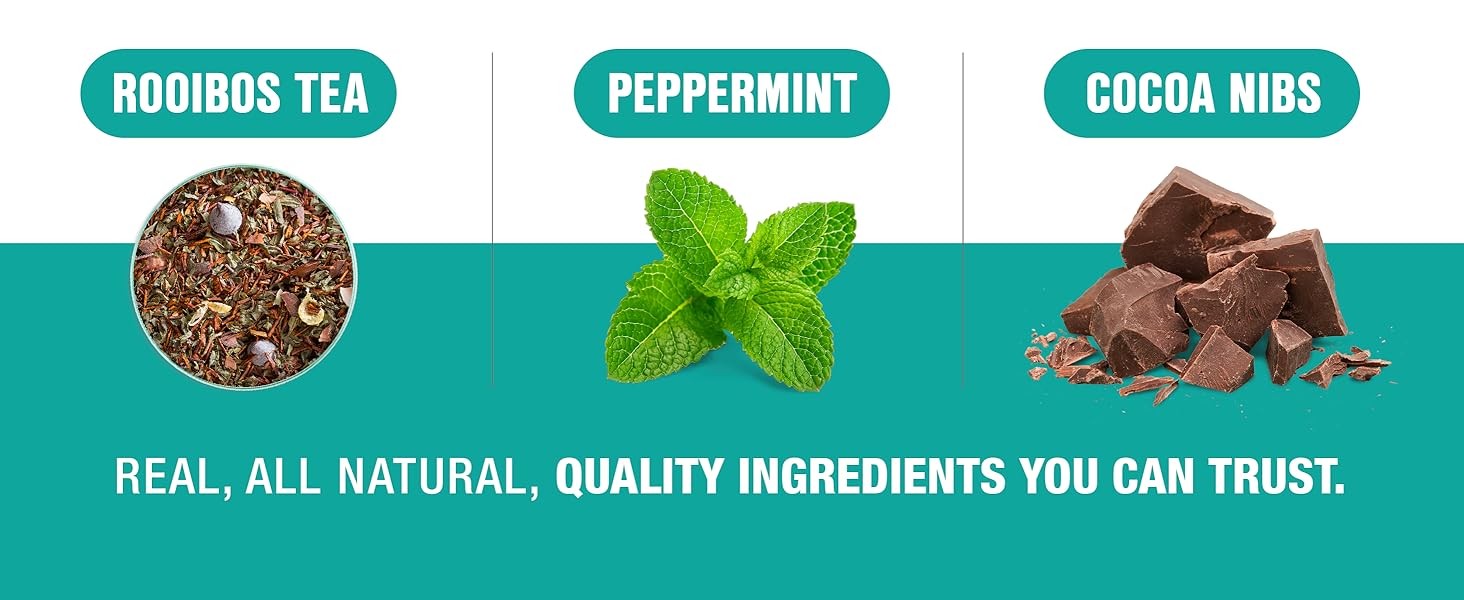 Cozy Peppermint Cocoa, Loose Leaf, Chocolate Peppermint Herbal Tea, Premium