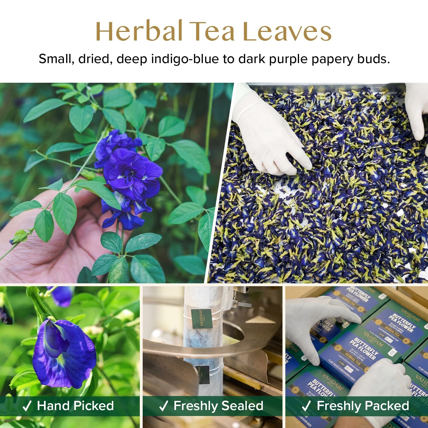 Butterfly Pea Flower Tea Bags 40 Pyramid Teabags Vegan, NonGMO | Delicate &…