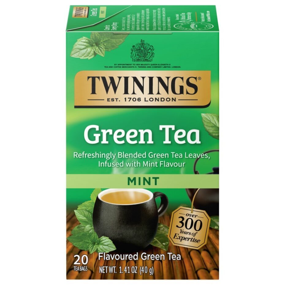 Twinings Green Tea with Mint Tea Bags – 20 Count