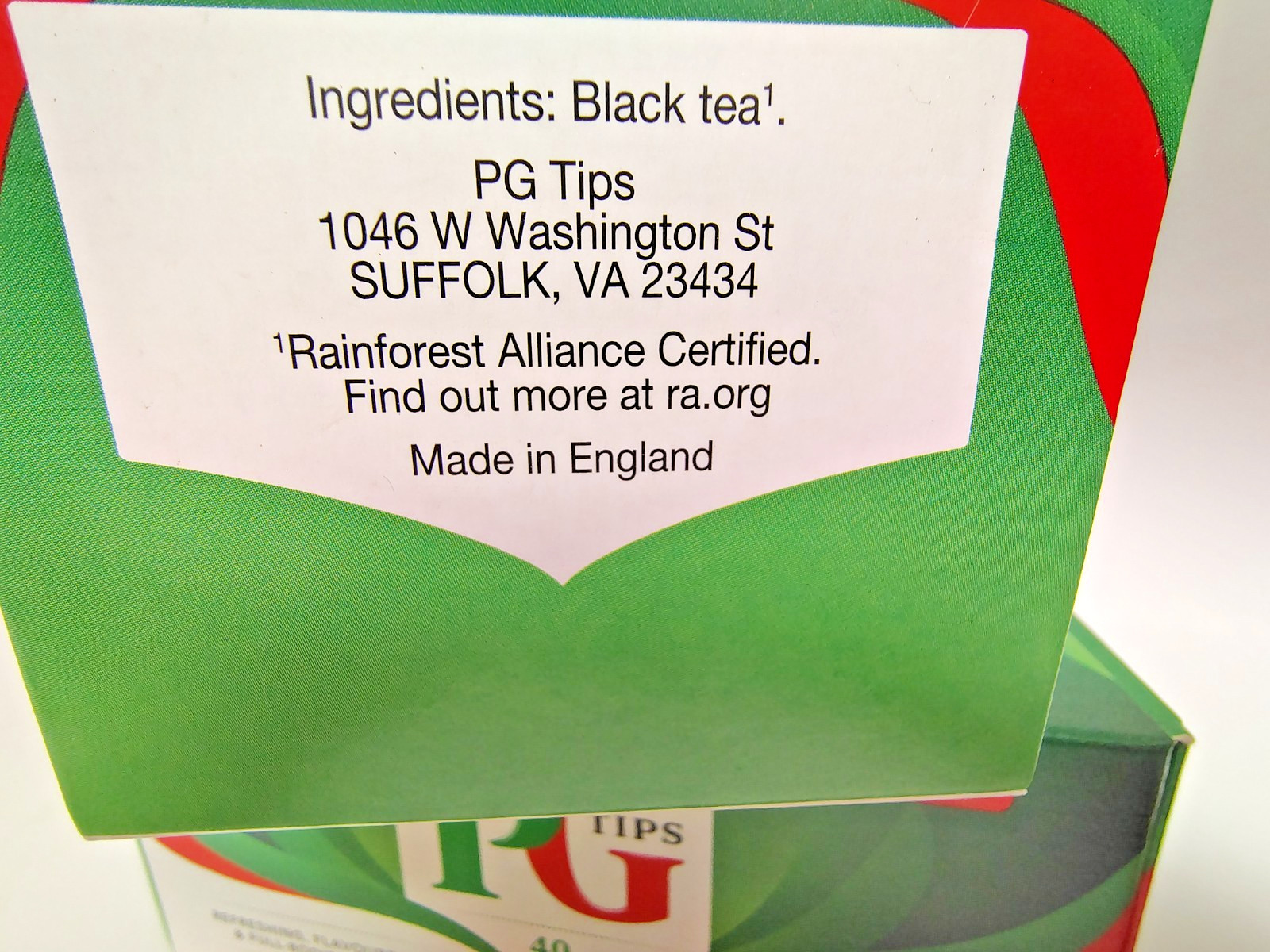 PG Tips Original Black Tea, 40 Bags/Box, BB 7/2027, Lot of 2