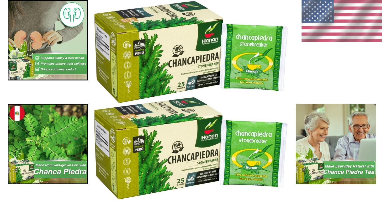 All-Natural Chanca Piedra Tea – 50 Teabags of Green Tea for Urinary Health