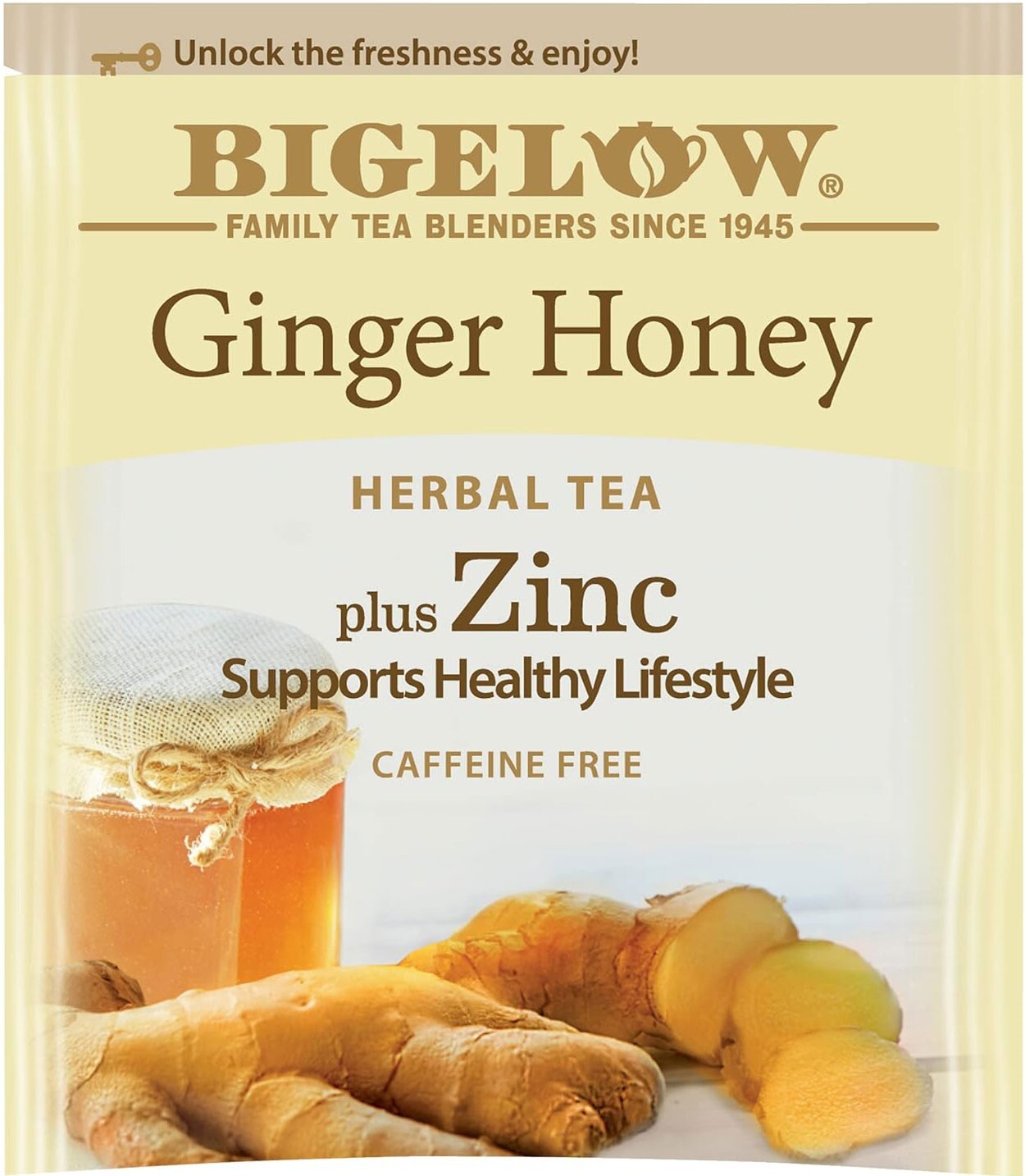 Bigelow Ginger Honey Herbal Tea – 18 tea bags