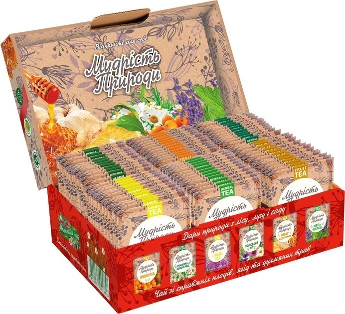 Set of tea bags Wisdom of Nature Exclusive souvenir 6 types of 12 pcs. 120 g