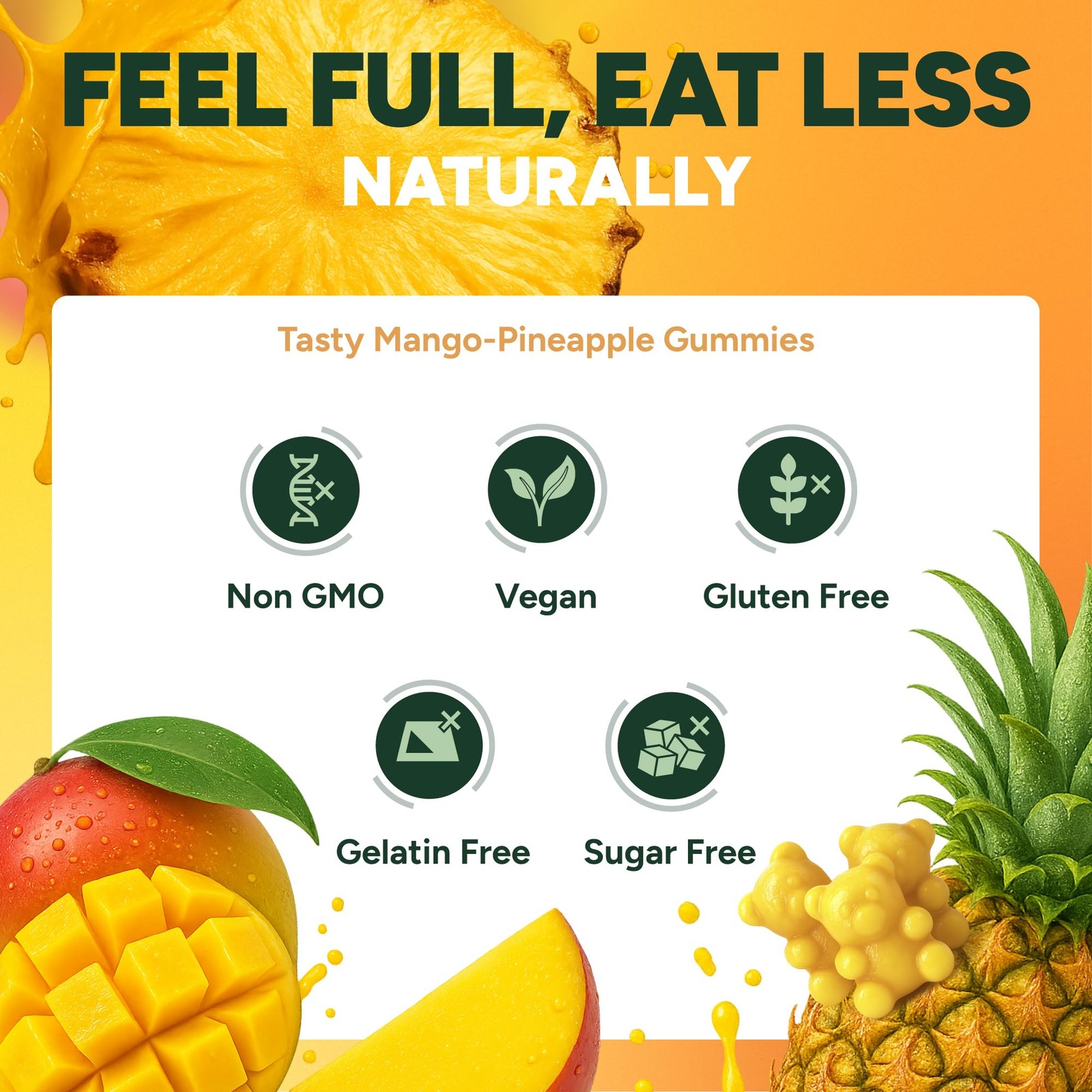 GLP-1 Support Gummies – Sugar-Free Appetite & Craving Control Supplement with…