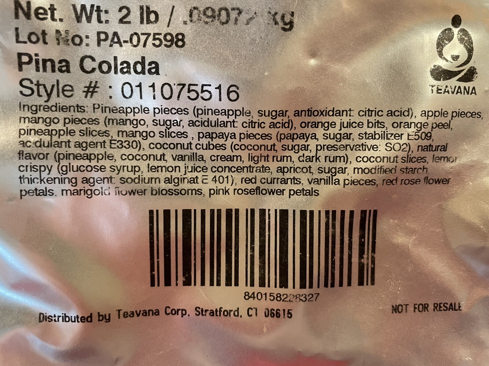 TEAVANA PINA COLADA Loose Leaf Herbal Tea Fresh Limited Stock GREAT Over ICE