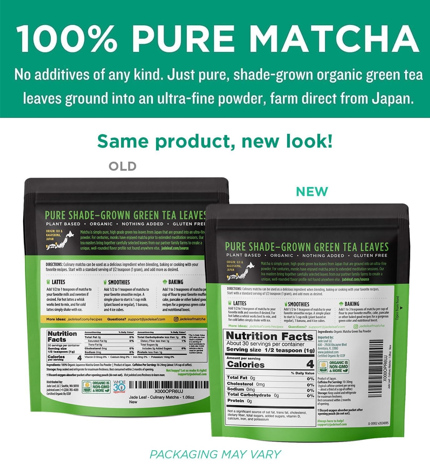 Jade Leaf Organic Matcha Green Tea Powder – Authentic Japanese Origin – Premium