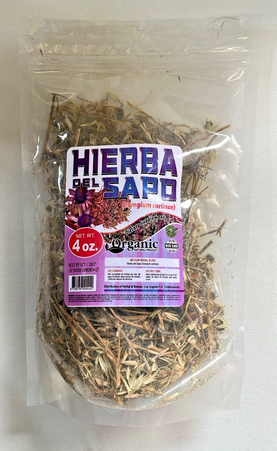 Hierba del Sapo / Eryngium 4oz -Organic Mexican Herbal Tea/Té Natural de Hierbas