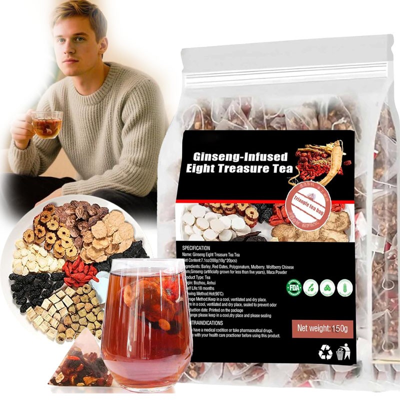 Ginseng-infused Eight Treasure Tea Kidney Ginseng Wolfberry Mulberry Health -USA