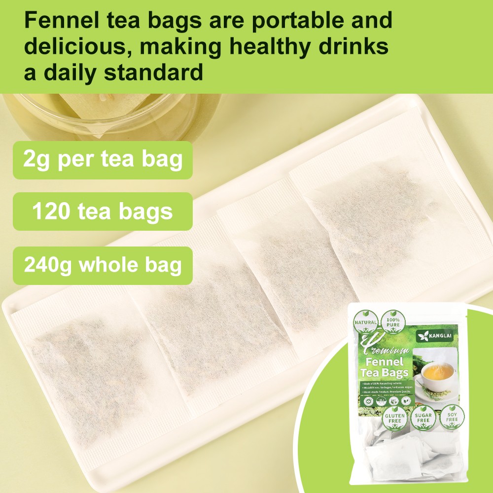 Premium Fennel Tea Bags, 120 Tea Bags. Made with natural whole fennel seeds