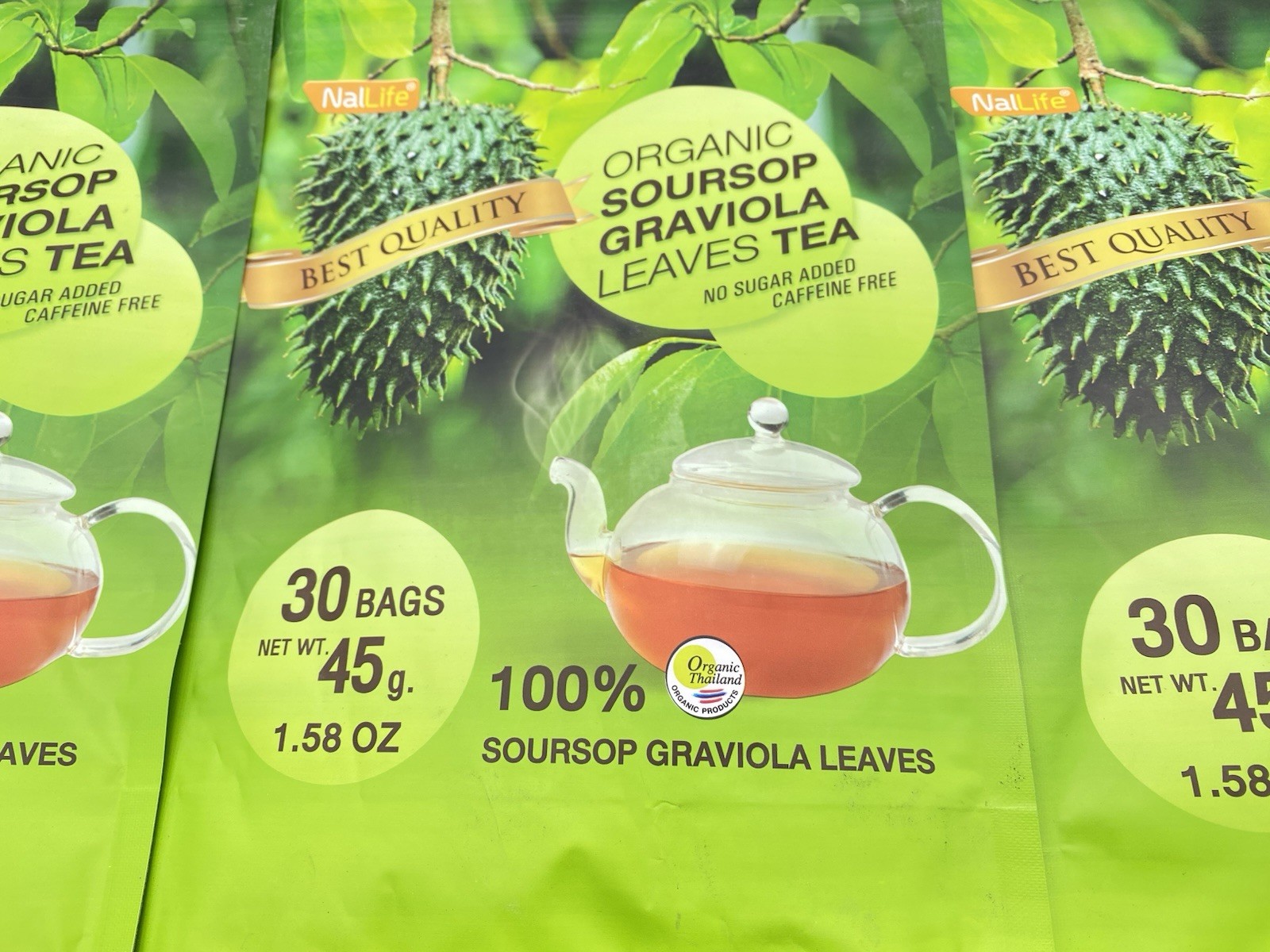 NalLife Organic Soursop Graviola Leaves Tea 3pk – 30 Bags Each Caffeine Free