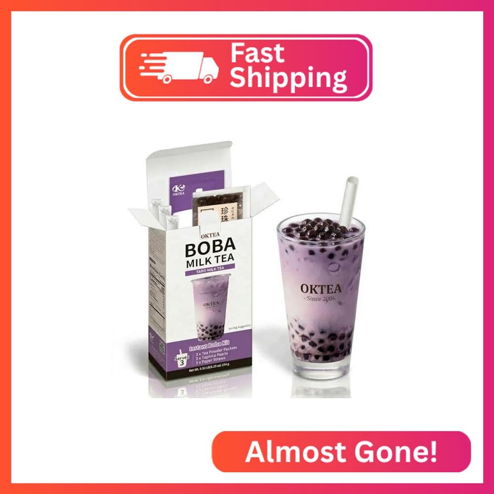 OKTEA Taro Rich & Creamy Style Bubble Pearl Milk Tea Kit – Taro Flavor, Real Sug