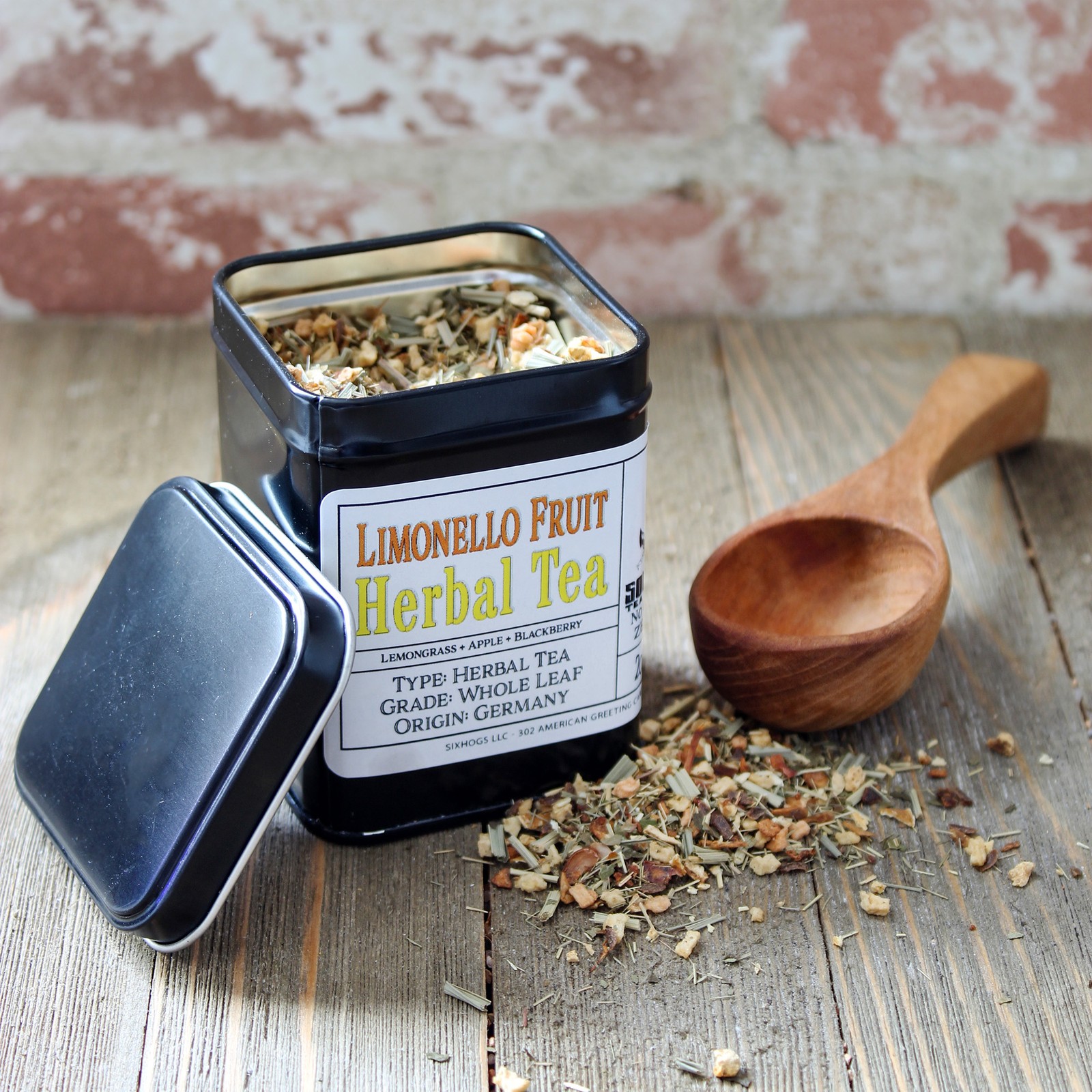 Limonello Herbal Loose Leaf Tea, 60 Gram Metal Tin