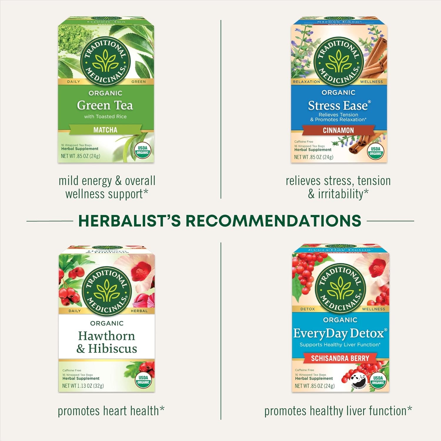 Traditional Medicinals Organic, Hibiscus Tea – Supports Normal Heart Health & Ca