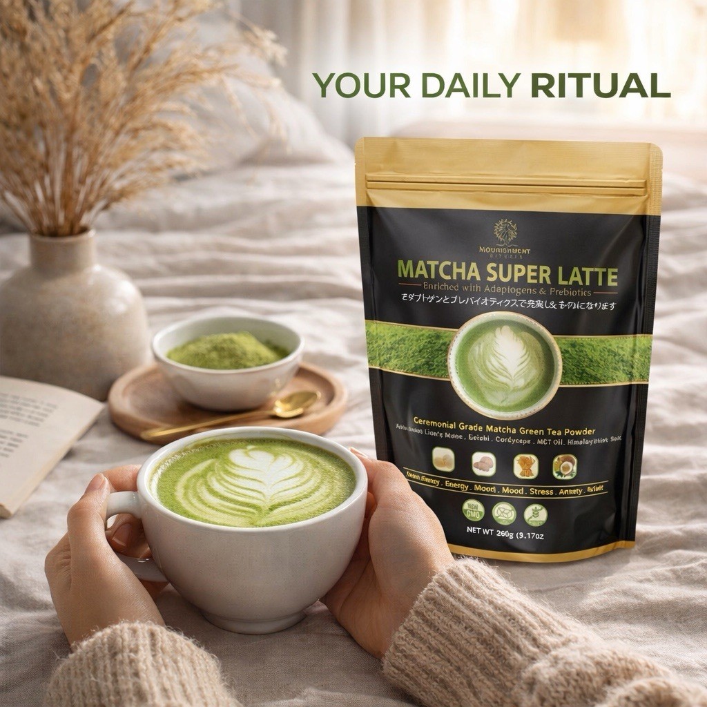 Organic SuperFood Matcha Super Latte Powder Ceremonial Grade 2 Packs
