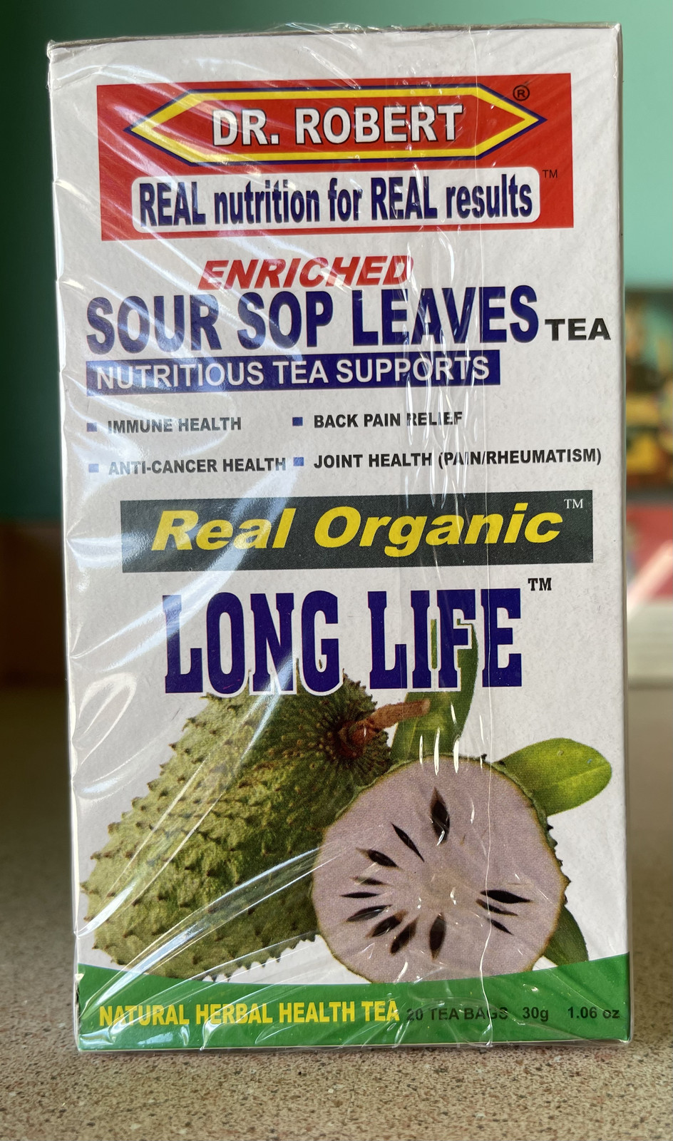 Dr Robert Sour Sop Leaves Tea Supports Back /Joint/Immune /Health 20 teabag 1pk