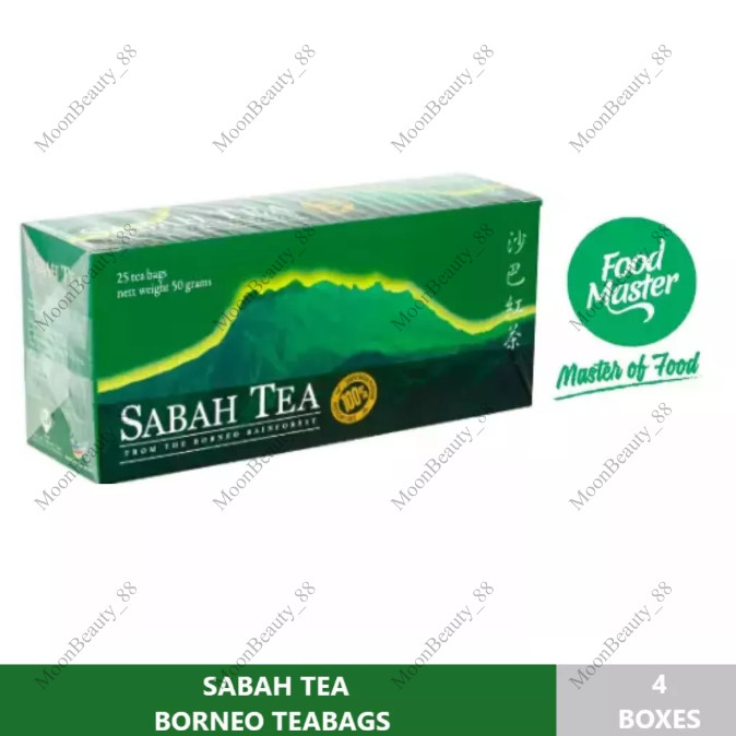 4 Boxes (100 TEABAGS) SABAH TEA BORNEO TEABAGS Halal Certifed