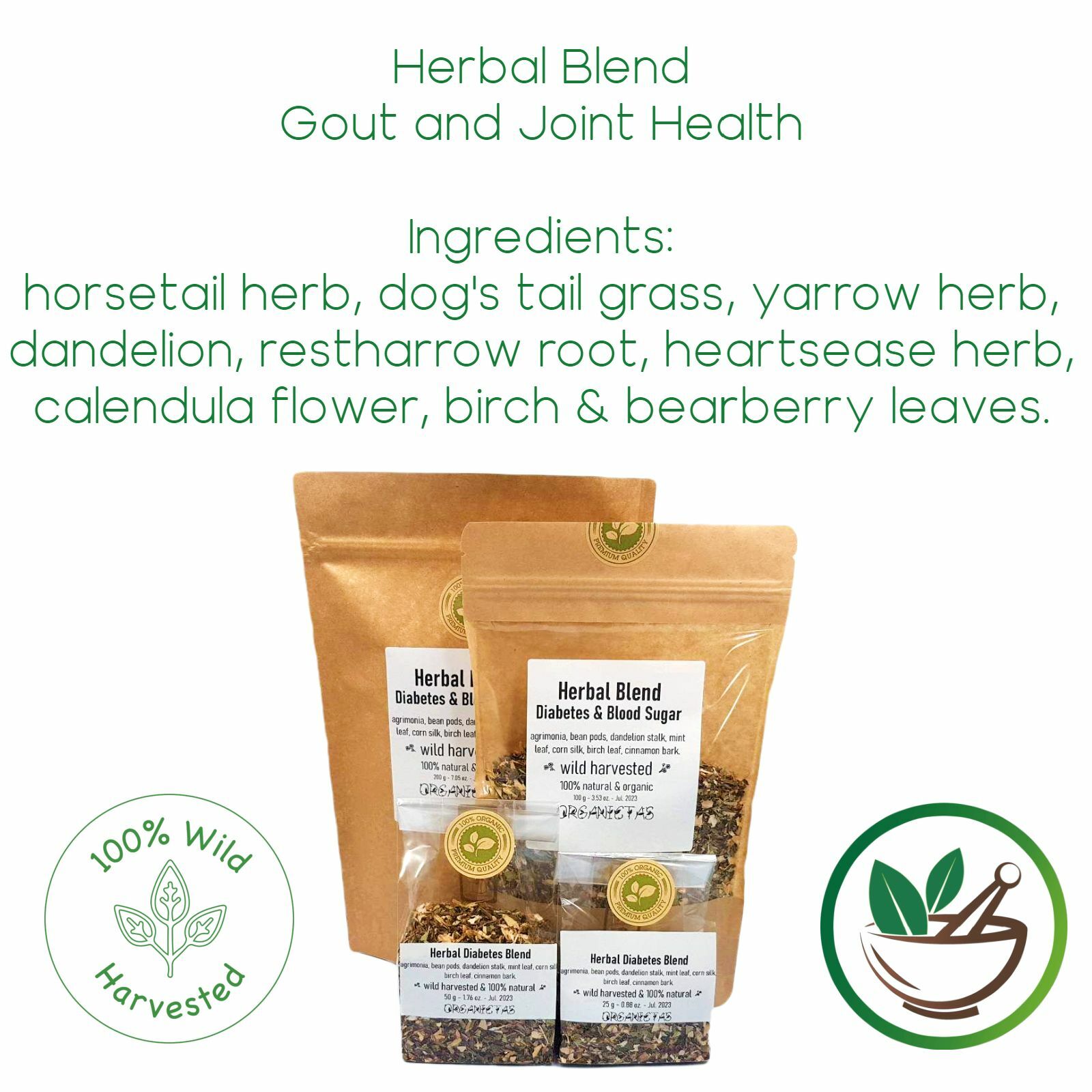 Organic Gout Relief Herbal Tea 100g in Gout, Arthritis, Rheumatism Support